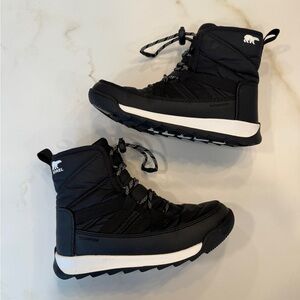 Sorel Kids Black and White Winter Boots